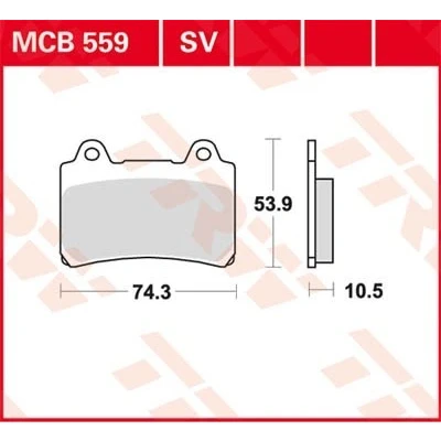 Abbildung von TRW Sinter Street MCB559SV Bremsbelagsatz