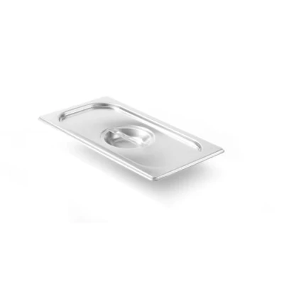 Abbildung von HENDI Gastronorm Deckel, für Gastronormbehälter, Temperaturbeständig von 40 bis 300C, Heissluftöfen Kühl und Tiefkühlschränken Chafing Dishes Bain Marie, Stapelbar, GN 1/3, 325x176mm, Edelstahl, 806845