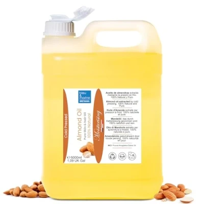 Abbildung von 100% Natürliches Mandelöl, Kaltgepresst, Schwangerschaftsöl, Babyhaut Pflege, Haarmaske, Make up Entferner, 5000 ml