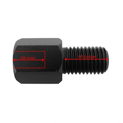 Abbildung von Area1 M8 Rechtsgewinde auf M10 Motorrad Spiegel Adapter (1 Stück) Motorroller Rückspiegel (M8 Rechts Rechts)