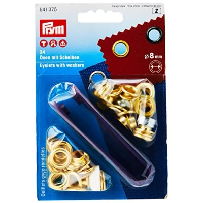 Abbildung von Prym 541375 Ösen mit Scheiben 8 mm gold