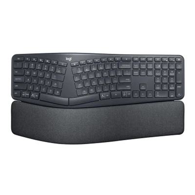 Abbildung von Logitech ERGO K860 for Business geteilte kabellose Tastatur Ergonomisches Design, gesicherte Logi Bolt Technologie, Bluetooth, weltweit zertifiziert, Windows/Mac/Chrome/Linux, DEU QWERTZ Graphit
