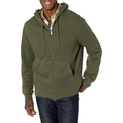 Abbildung von Amazon Essentials Herren Fleece Kapuzenpulli mit durchgehendem Reißverschluss (erhältlich in den Größen Big &amp; Tall), Olivenheide, M
