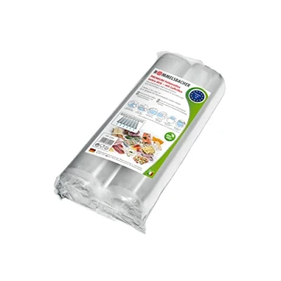 Abbildung von ROMMELSBACHER VRS 3060 Profi Folienrollen 30 x 600cm, 2 Rollen, BPA frei, extrem stark &amp; reißfest 210μm, eingeprägte Luftrillen, wiederverwendbar, Sous Vide, Made in Europe, für alle Balkenvakuumierer