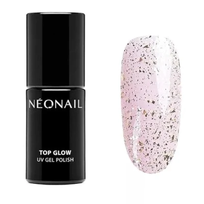 Abbildung von NÉONAIL UV Nagellack Top Coat Gel Glow Gold Flakes 7,2 ml Überlack Für Nägel Lack Glitter Nageldesign