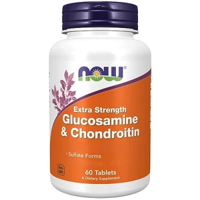 Abbildung von Now Foods Extra Strength Glucosamine &amp; Chondroitin, 60 Tabletten, Laborgeprüft, Sojafrei, Glutenfrei, ohne Gentechnik