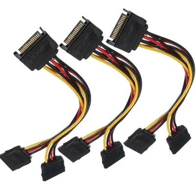 Abbildung von Bolongking SATA auf Dual Power Y Splitter Kabel Festplatte HDD SSD 8 Zoll (3 Stück)