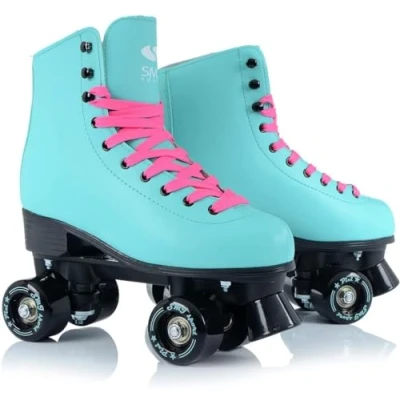 Abbildung von SMJ sport Damen Klassische Retro Rollschuhe ABEC7 Kugellager Mint Rosa Mädchen Classic Roller Skates Inliner Inlineskates Gr. 35, 36, 37, 38, 39, 40, 41 (Türkis, 38)