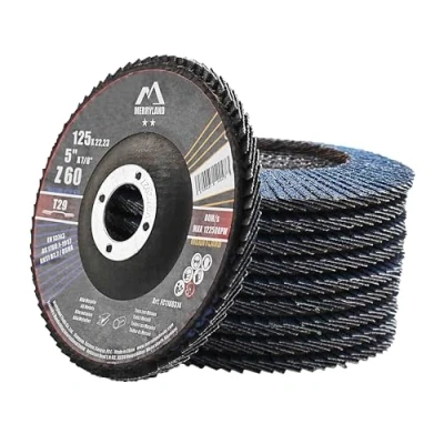 Abbildung von Merryland Fächerscheibe 125 Metall Edelstahl Stahl für Winkelschleifer, 125mm 60K T29 Lamellenscheibe Zirkonkorund Blau Schleifmopteller 10 Stück, Craft Line FC1108314