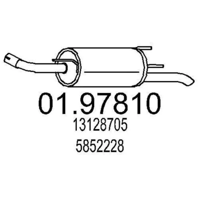 Abbildung von MTS 01.97810 Endschalldämpfer 1200 OPEL: Astra G Caravan