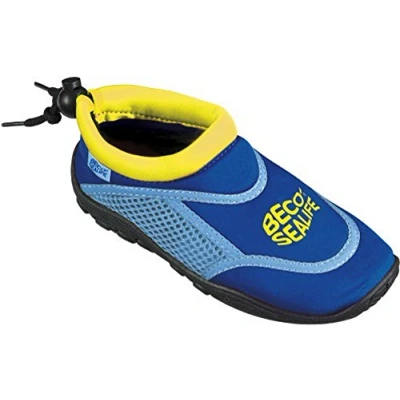 Abbildung von BECO SEALIFE Wasserschuhe Kinder Neopren Badeschuhe mit Netzeinsatz &amp; Gummisohle für Jungen Mädchen, Surfschuhe ideal Wassersportaktivitäten in Blau, Größe: 32/33
