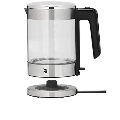 Abbildung von WMF Küchenminis Wasserkocher Glas 1 Liter, kabelloser klein, Wasserstandanzeige, Kalk Wasserfilter, Kochstoppautomatik, 1900 Watt,