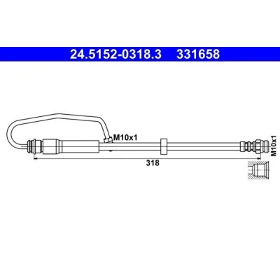 Abbildung von ATE 24.5152 0318.3 Bremsschläuche 318 M10x1 AUDI: A4 B9 Avant