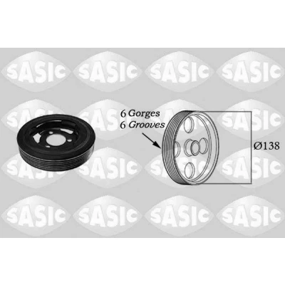 Abbildung von SASIC 2156025 Kurbelwellenriemenscheibe 138 BMW: 1 Hatchback, 3 Saloon, CITROËN: C4 I Grand Picasso, PEUGEOT: 208 Hatchback