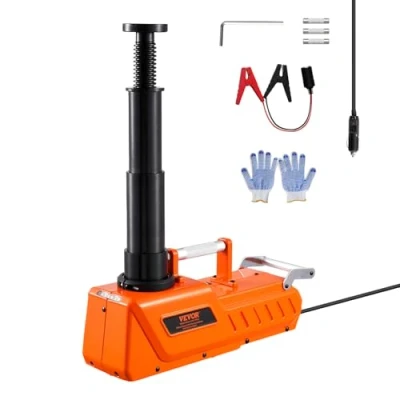 Abbildung von VEVOR elektrischer Wagenheber 15 t Verstellbarer Scherenwagenheber mit hoher Tragkraft, 12 V Reifenwechselersatz Dual Power &amp; LED Licht, Set für Limousine SUV LKW
