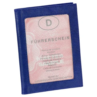 Abbildung von Leder Ausweisetui Ausweishülle Kreditkartenetui Ausweismappe Kartenetui KFZ Mappe Etui Farbe Royalblau