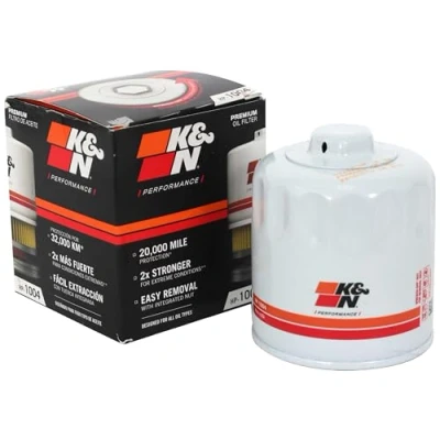 Abbildung von K&amp;N Ölfilter Patrone 80x87mm kompatibel mit Hyundai, Kia, Mitsubishi, Subaru, Honda, Acura (HP 1004), Weiß