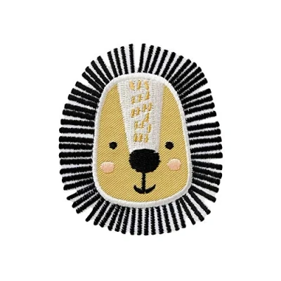 Abbildung von Mono Quick Bügelbild Aufnäher Patch Applikation zum Aufbügeln Zoo Tiere Löwe Löwenkopf 6,5 cm x 7,5