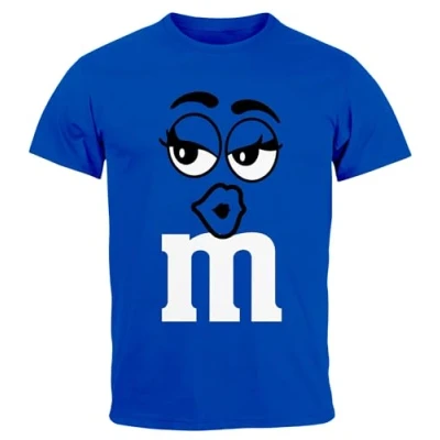 Abbildung von MoonWorks® Herren T Shirt Fasching Karneval M Aufdruck Gruppen Kostüm Verkleidung Last Minute Faschingskostüme Männer Funshirt 2 blau 4XL