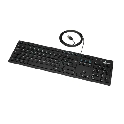 Abbildung von Amazon Basics Flache USB Tastatur Mit IT Layout, Mattschwarz