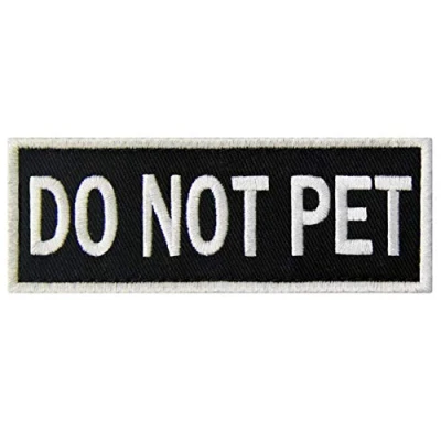 Abbildung von Warnschild für Hunde/Geschirre, bestickter Verschluss, Haken und Schlaufe DO NOT PET