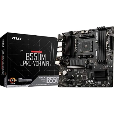 Abbildung von MSI B550M PRO VDH WiFi AMD AM4 DDR4 M.2 USB 3.2 Gen 1 WLAN HDMI M ATX Gaming Motherboard