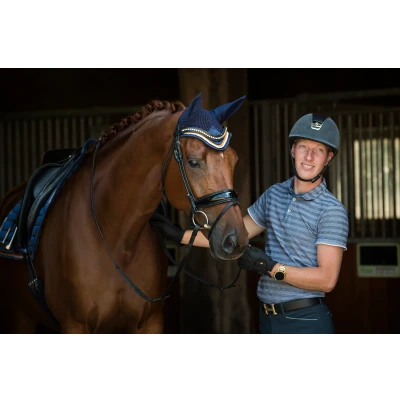Abbildung von HB Showtime Fliegenhaube Blue Moon Navy Orange XS