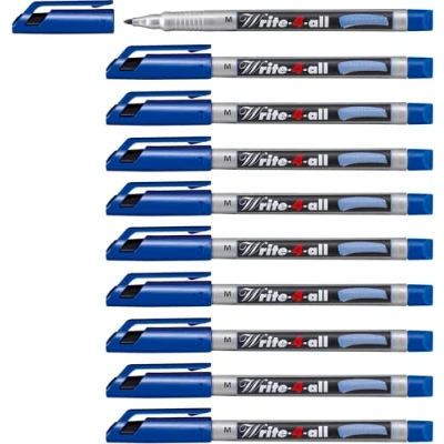 Abbildung von Permanent Marker STABILO Write 4 all medium 10er Pack blau