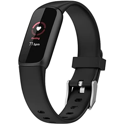 Abbildung von Shieranlee Armband Uhrenarmband Armbänder kompatibel mit Fitbit Luxe Activity Tracker Premium Silikon QuickFit Armbänder,kleine Größe