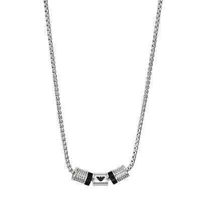 Abbildung von EMPORIO ARMANI Halskette für Männer Onyx Rondelle Halskette, Länge: 525mm, Breite: 36.5mm, Höhe: 8mm, EGS2998040