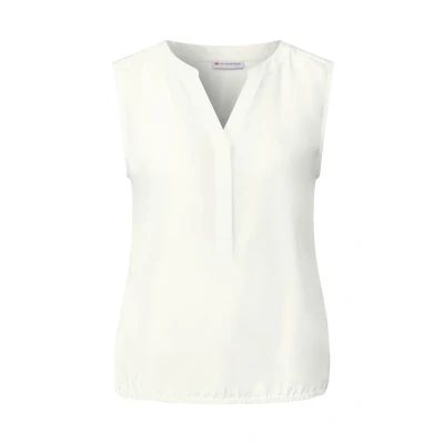 Abbildung von STREET ONE Damen 3411962 Blusentop in Unifarbe, Off White, 42