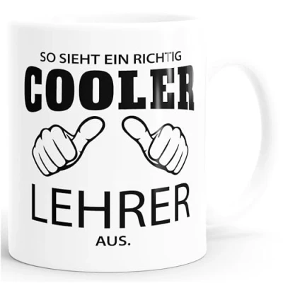 Abbildung von So sieht ein richtig cooler Chef aus Tasse Berufe MoonWorks® weiß unisize
