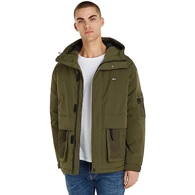 Abbildung von Tommy Jeans TECH Jacket Winterjacke, Herren, Größe: Large, Drab olive green