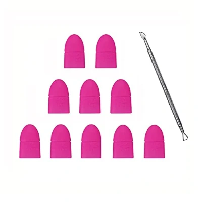 Abbildung von ATOMUS Silione Nail Art Set Soak Off Clip Cap Gel Polish Remover Wrap Nagel Werkzeug Nagelhautschieber Maniküre Lack wiederverwendbar