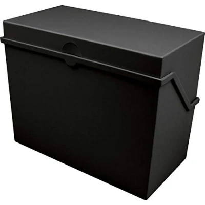 Abbildung von helit H6214595 Karteikarten Box „the index“ DIN A5 quer, Kleinkartei schwarz für ca. 500 Karten