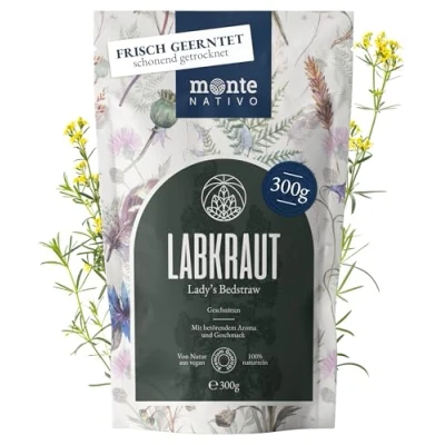 Abbildung von Labkraut Tee Monte Nativo (300g) Echtes schonend getrocknet lose 100% natürlich und ohne Zusatzstoffe Aromatischer Kräutertee für einen köstlichen Aufguss