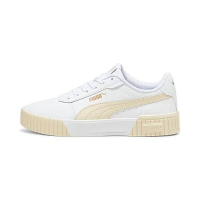 Abbildung von Puma Carina 2.0 Sneaker low, Damen, Größe: 37.5, white/sugared almond/puma gold Leder und lederimitat