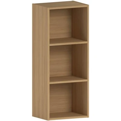 Abbildung von Vida Designs Oxford Bücherregal mit 3 Ebenen, würfelförmig, Eiche, Holz Regaleinheit für Büro, Wohnzimmermöbel