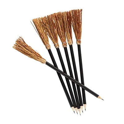 Abbildung von Mendi 6 Hexenbesen Holzbleistifte 24 cm Schwarz Events Partys Geschenke Details Dekoration