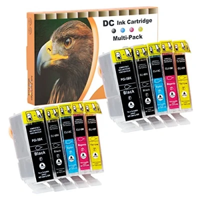 Abbildung von D&amp;C 10x Druckerpatronen Kompatibel für Canon PGI 5 CLI 8 Pixma iP3300 iP3500 iP4200 iP4200x iP4300 iP4500 iP4500x iP5200 iP5200r iP5300 iP6600 iP6700 iX4000 iX5000 MP500 MP510 MP520 MP520x