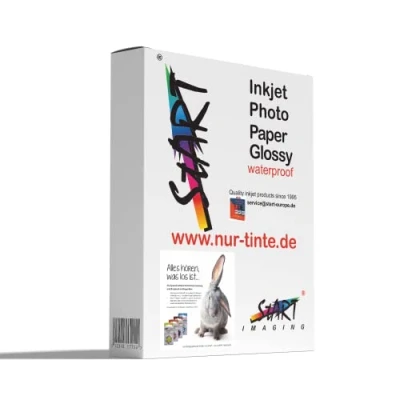 Abbildung von Start 100 Blatt DIN A4 180g/m² Fotopapier Glossy für Tintenstrahldrucker (InkJet), einseitig, sofort trocken, wasserfest, hochweiß, hohe Farbbrillianz