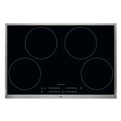 Abbildung von AEG IKB8443AXB Autarkes Kochfeld / Induktion Hob²Hood Slider Bedienung 80 cm Edelstahlrahmen 4 Kochzonen Powerfunktion Kindersicherung