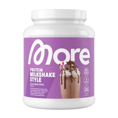 Abbildung von MORE Protein, Trinkschokolade, 600 g, Mix aus Whey Konzentrat und Casein ideal zum Muskelaufbau erhalt, mit Laktase, geprüfte Qualität made in Germany