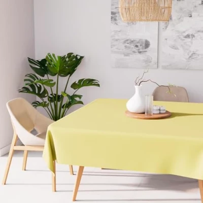 Abbildung von Soleil d&#039;ocre, Nappe Anti t ¢ Ches Carrion © und 180x180 cm Alix Grün Zitrone