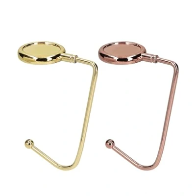 Abbildung von kwmobile 2x Tisch Handtaschenhalter Haken Antirutsch Taschenhaken Halterung Handtaschen Taschenaufhänger Halter in Gold Rosegold