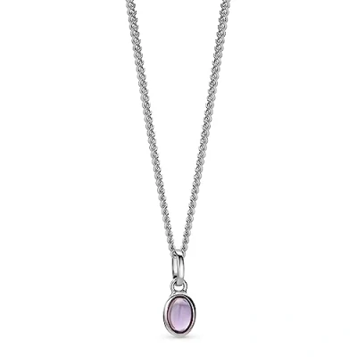Abbildung von OROVI Schmuck Damen ovale Amethyst Kette mit Kettenanhänger Edelstein/Geburtsstein natürlicher in Lila Zeitlose klassische Silberkette Halskette aus 925 Sterling Silber, 46 cm lang