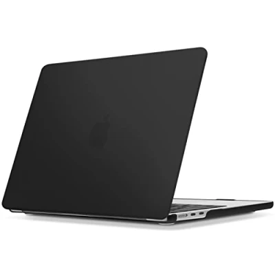Abbildung von TECOOL Hülle Kompatibel mit MacBook Air 13.6 Zoll M3 M2 2024 A3113 u. 2022 A2681, Ultradünne Hartschale Schutzhülle Case, Schwarz