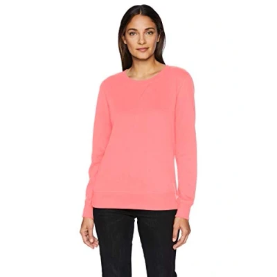 Abbildung von Amazon Essentials Damen Sweatshirt aus French Terry Fleece mit Rundhalsausschnitt (Erhältlich in Übergröße), Korallenrosa, L