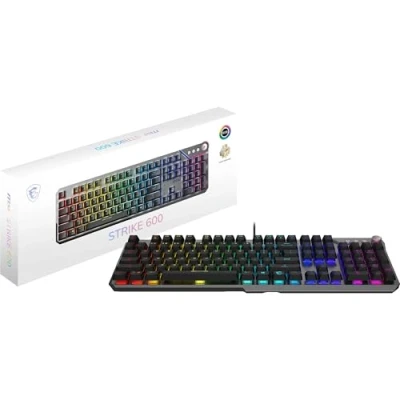 Abbildung von MSI Gaming Tastatur »STRIKE 600«, (Antirutsch Füße Funktionstasten Licht Bewegungs Sensor Multimedia Tasten USB Anschluss Windows Sperrtaste Ziffernblock)