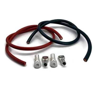 Abbildung von eXODA Batteriekabel 1m 50mm2 4x M8 Kabelschuh jeweils Kabel rot und schwarz